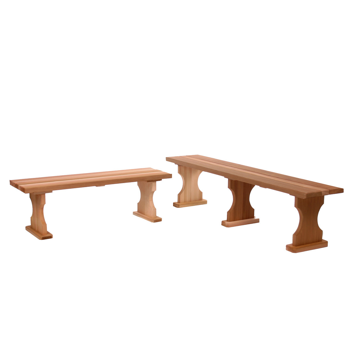 Backless Cedar Garden Bench