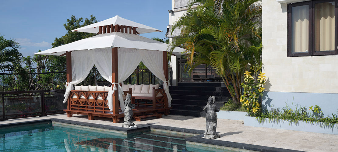 Solid Wood Furnished Balinese Gazebo