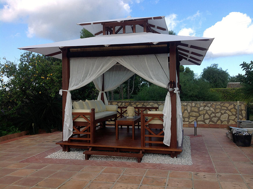 Solid Wood Furnished Balinese Gazebo