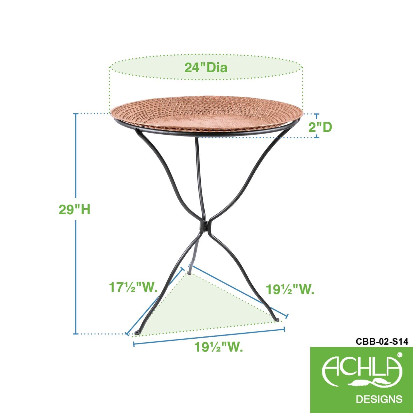 Classic Hammered Birdbath