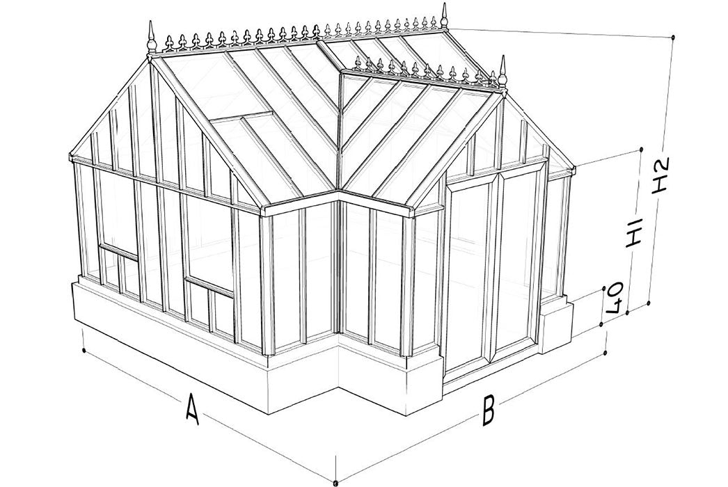 13'x13' EOS Orangerie Glass Greenhouse
