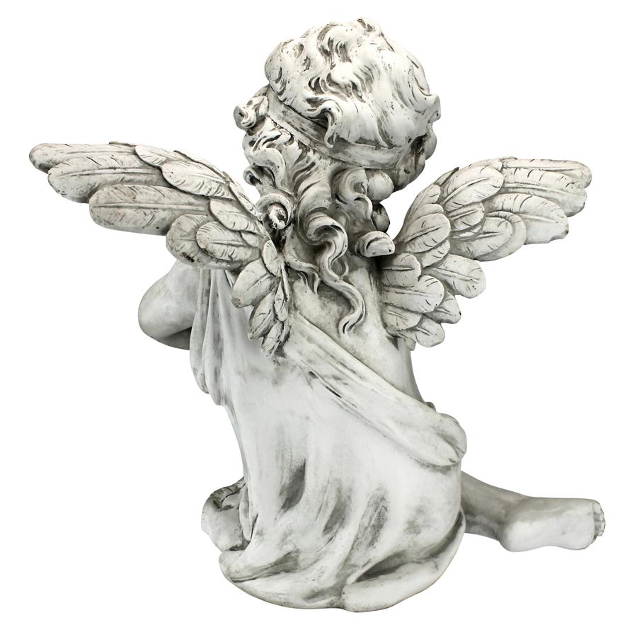 Sitting Cherub with Butterfly Garden Statue