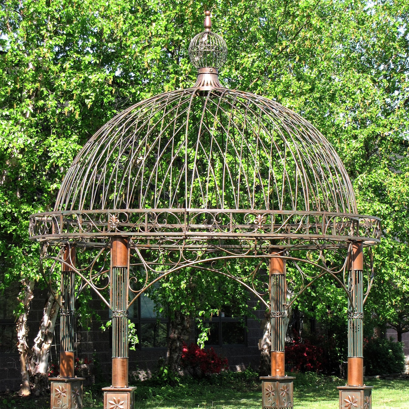 Valiko Round Iron Garden Gazebo - Antique Bronze