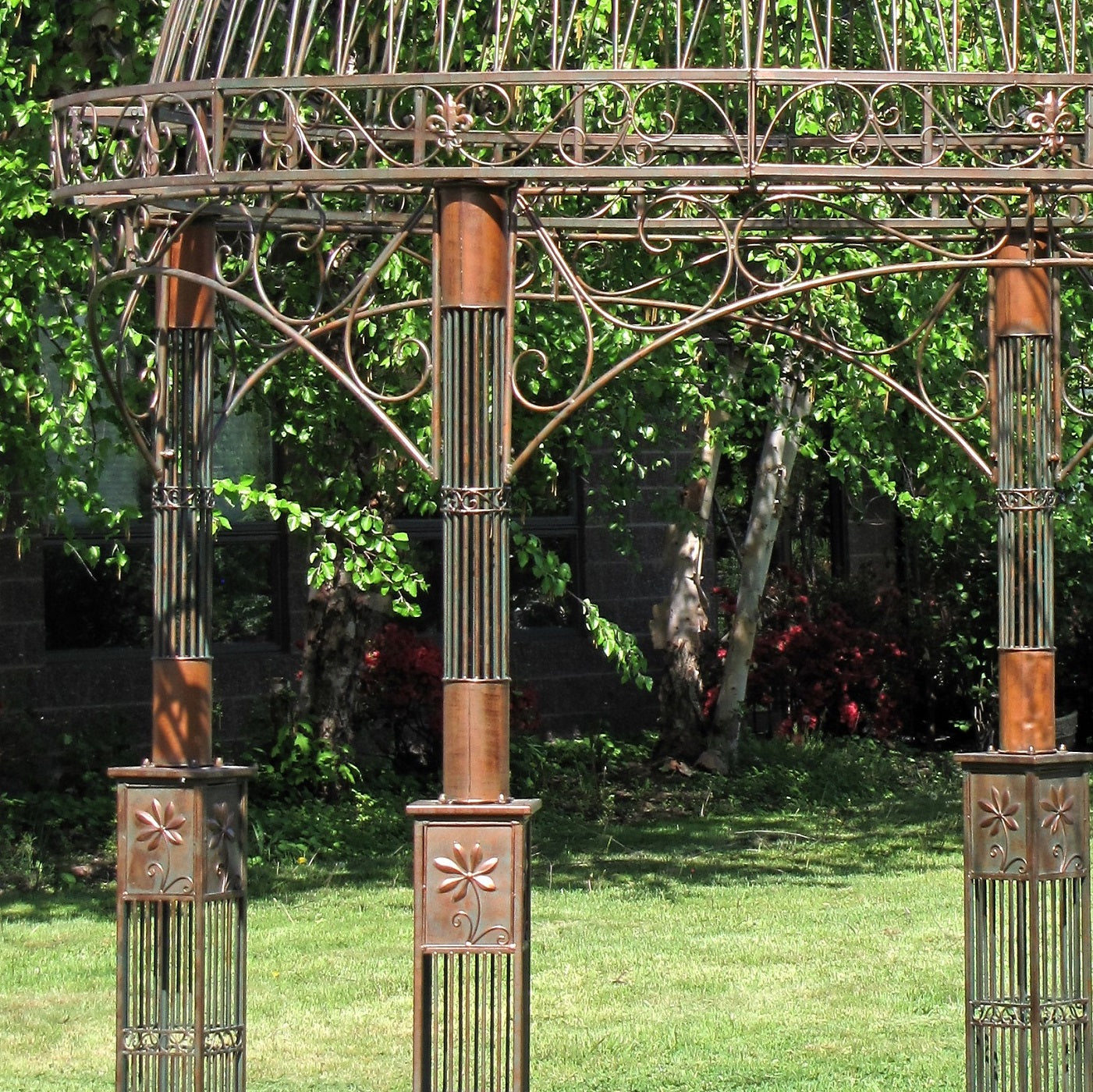 Valiko Round Iron Garden Gazebo - Antique Bronze