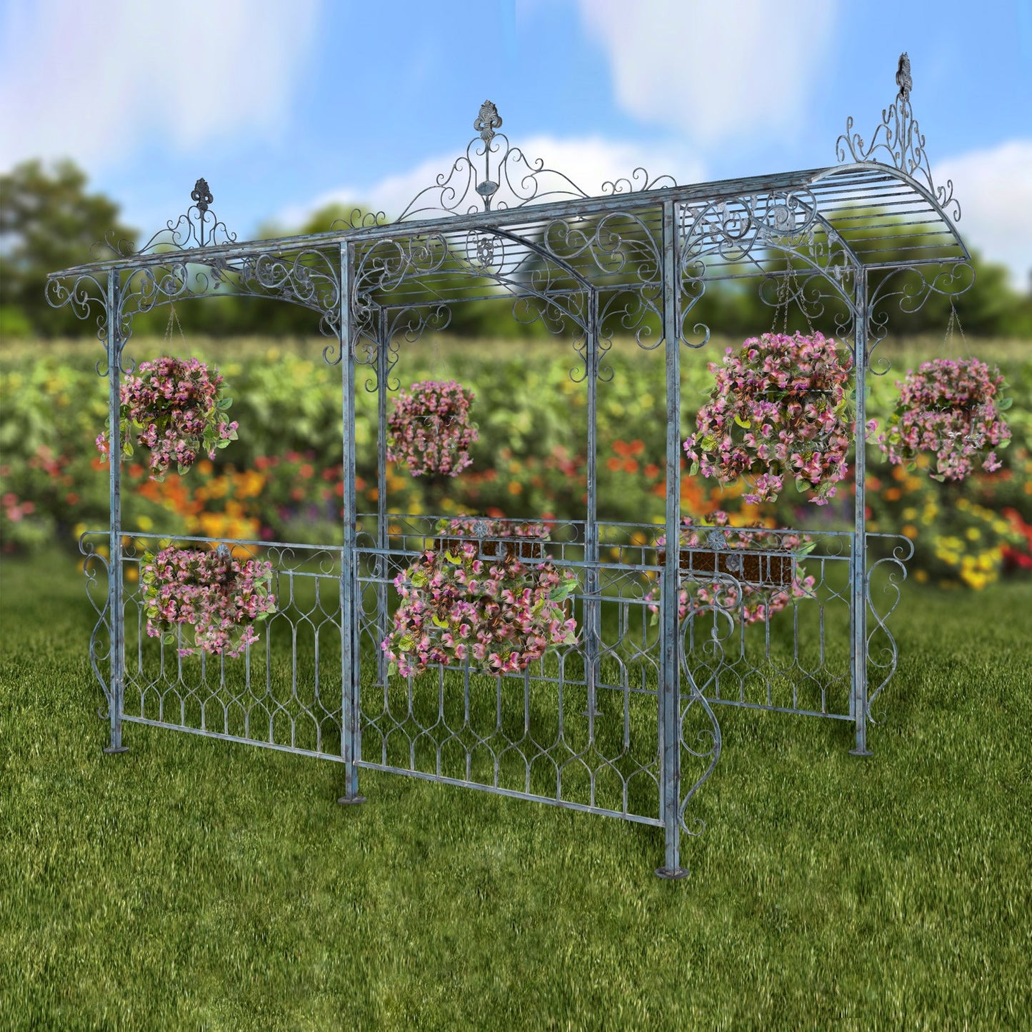 "Georgia" Long Metal Garden Gazebo