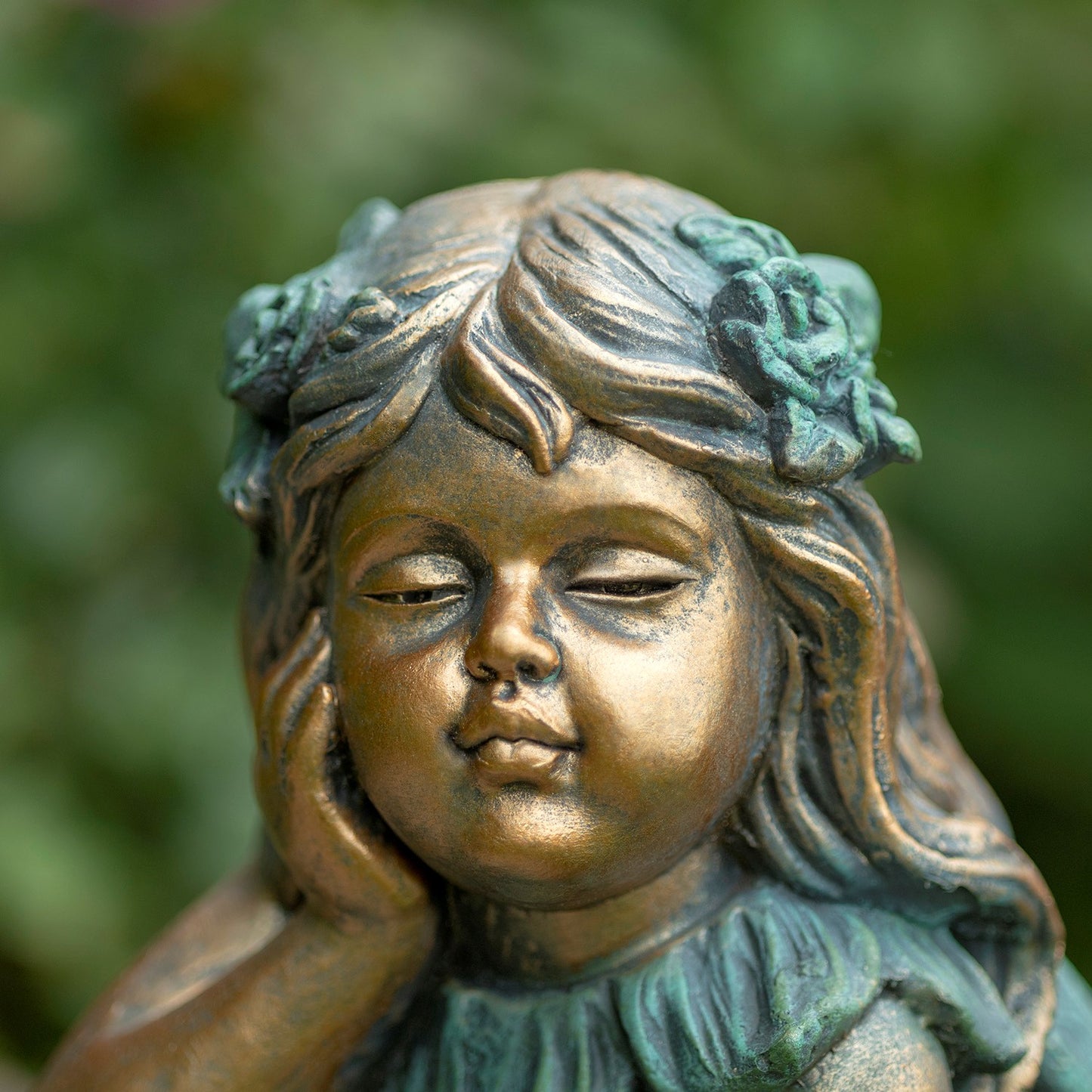 Gardenia - Fairy Sitting on Flower Garden Statue