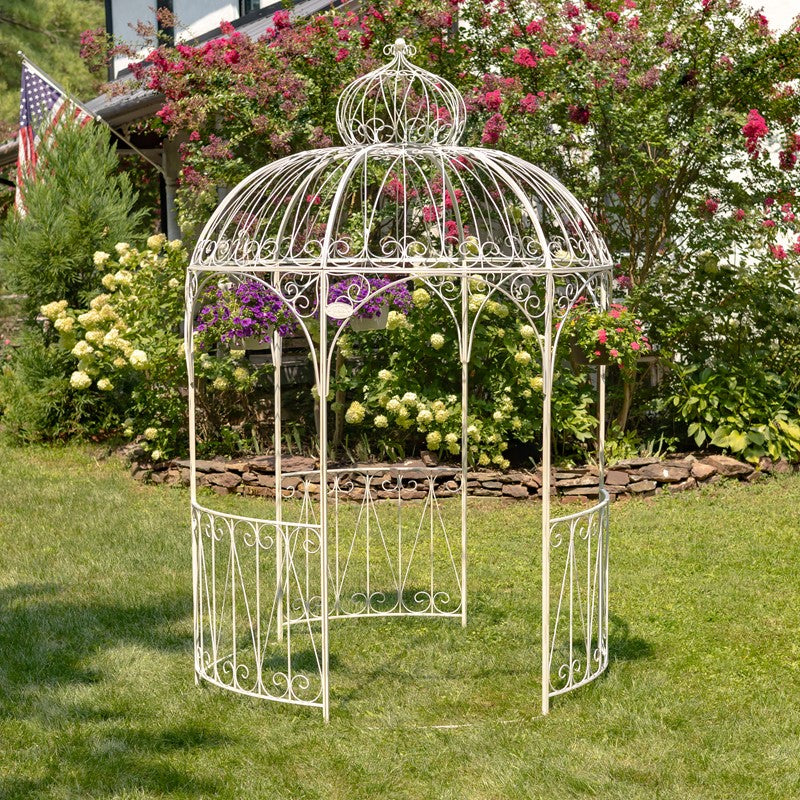 Round Iron Garden Gazebo with Dome Roof