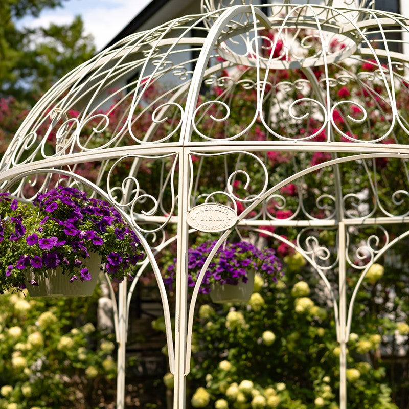 Round Iron Garden Gazebo with Dome Roof