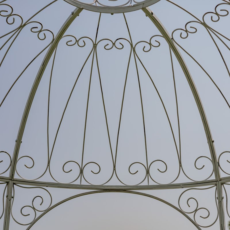 Round Iron Garden Gazebo with Dome Roof