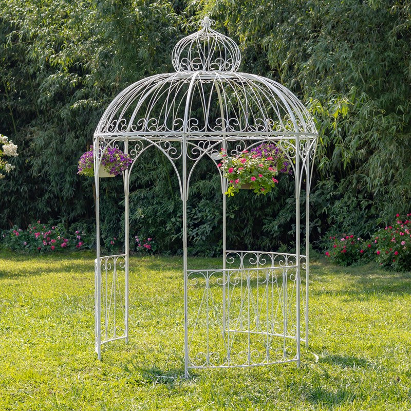 Round Iron Garden Gazebo with Dome Roof