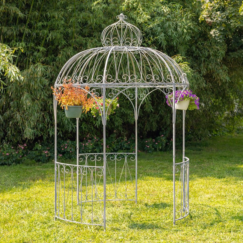 Round Iron Garden Gazebo with Dome Roof