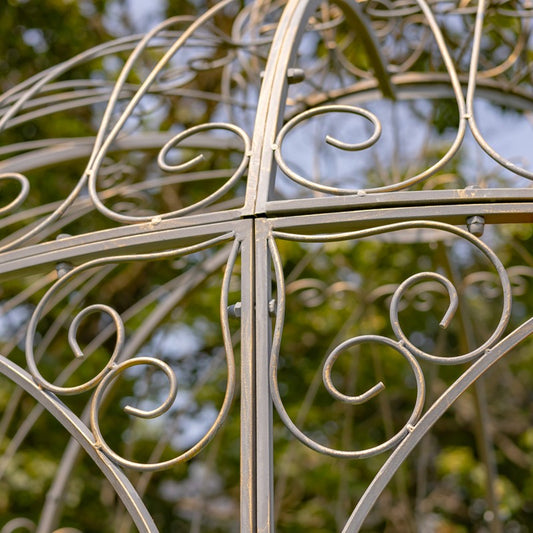 Round Iron Garden Gazebo with Dome Roof