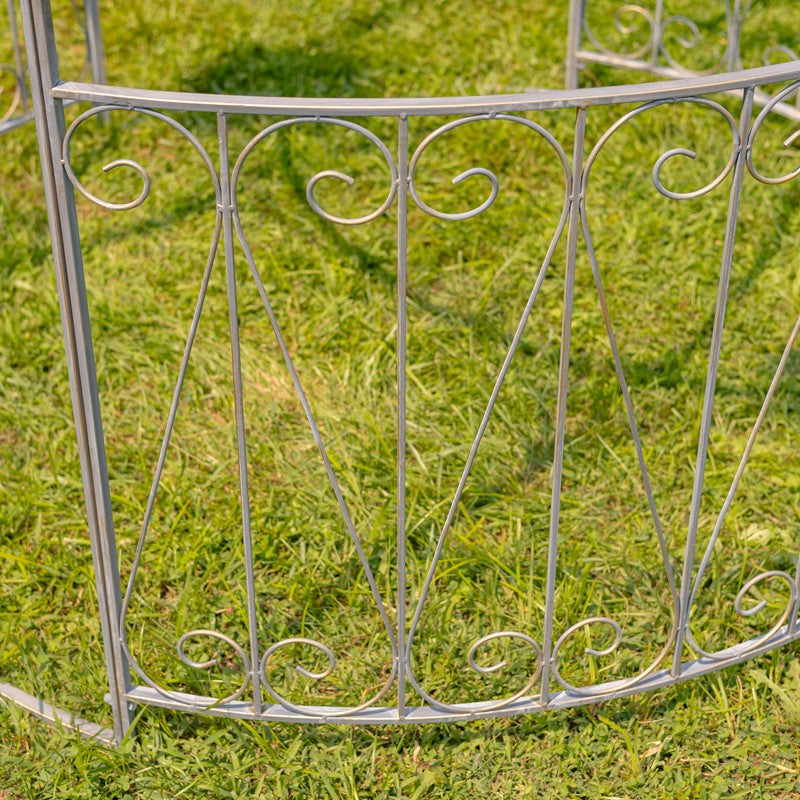 Round Iron Garden Gazebo with Dome Roof