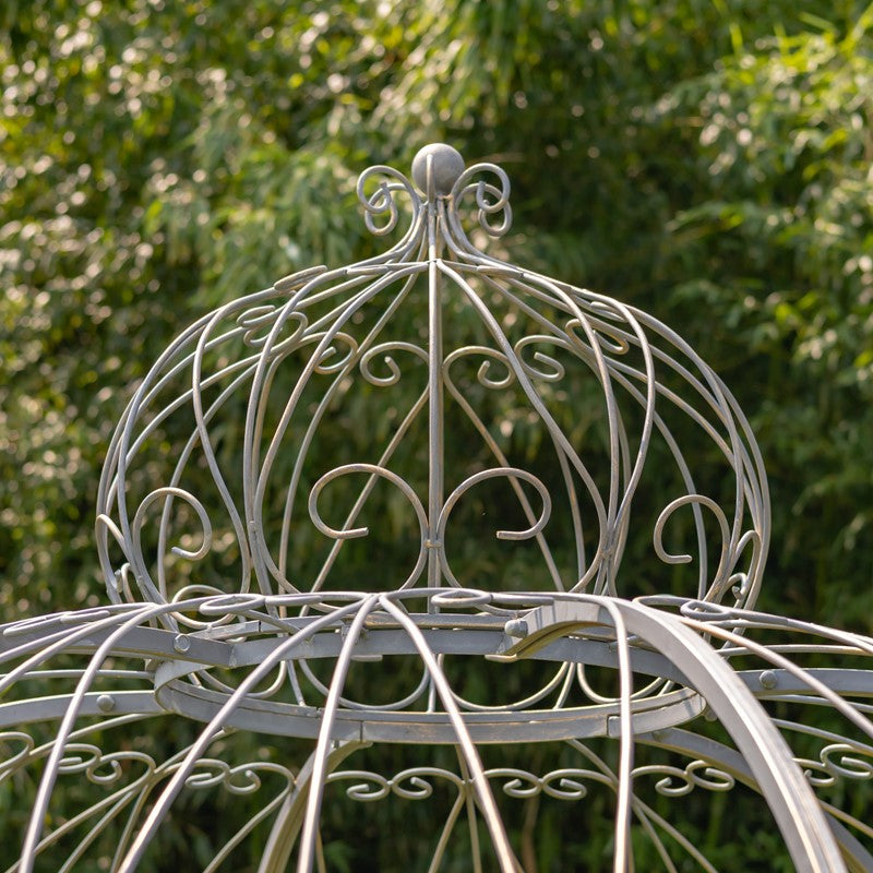 Round Iron Garden Gazebo with Dome Roof