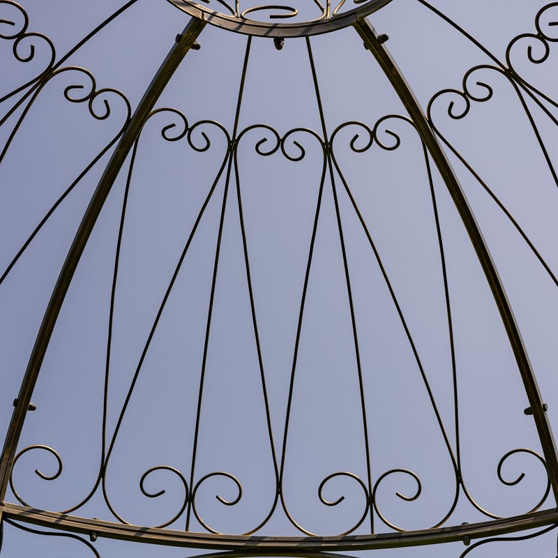 Round Iron Garden Gazebo with Dome Roof