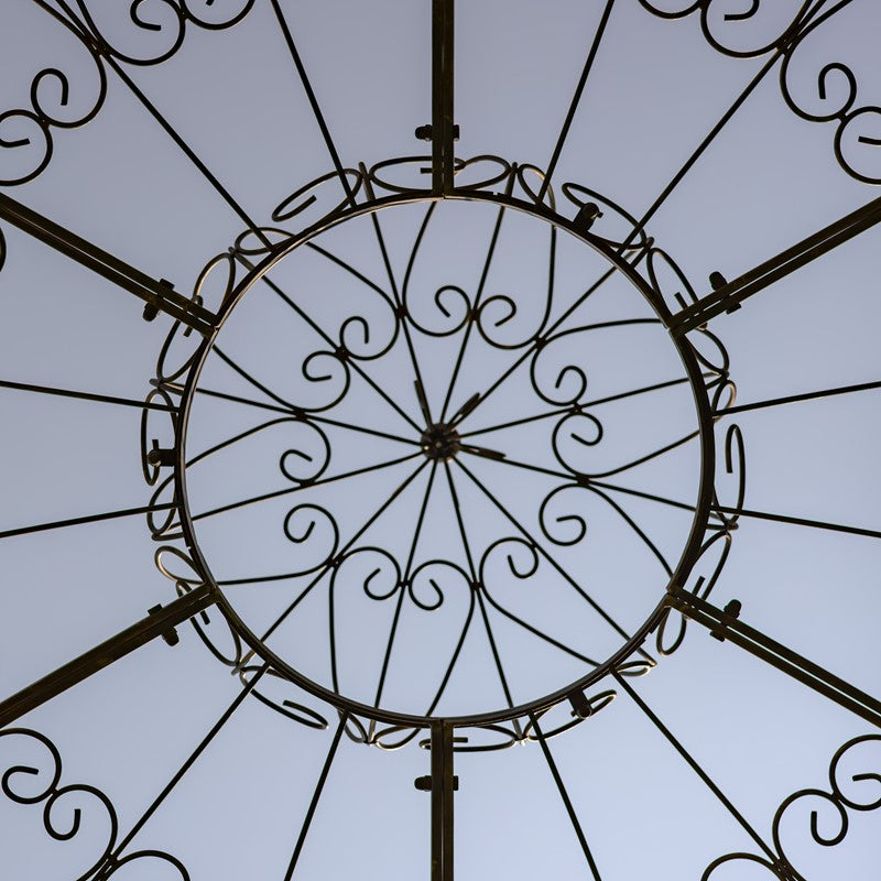 Round Iron Garden Gazebo with Dome Roof