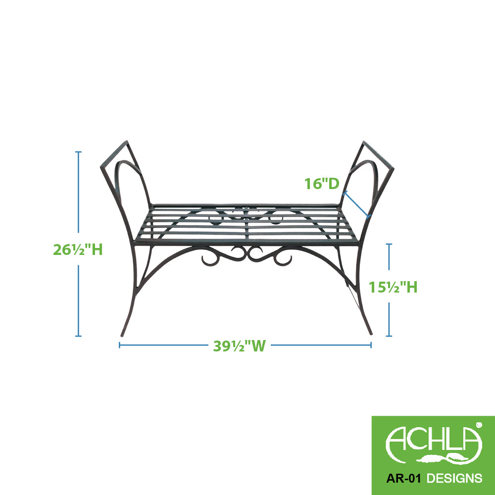 Wrought Iron Arbor Bench