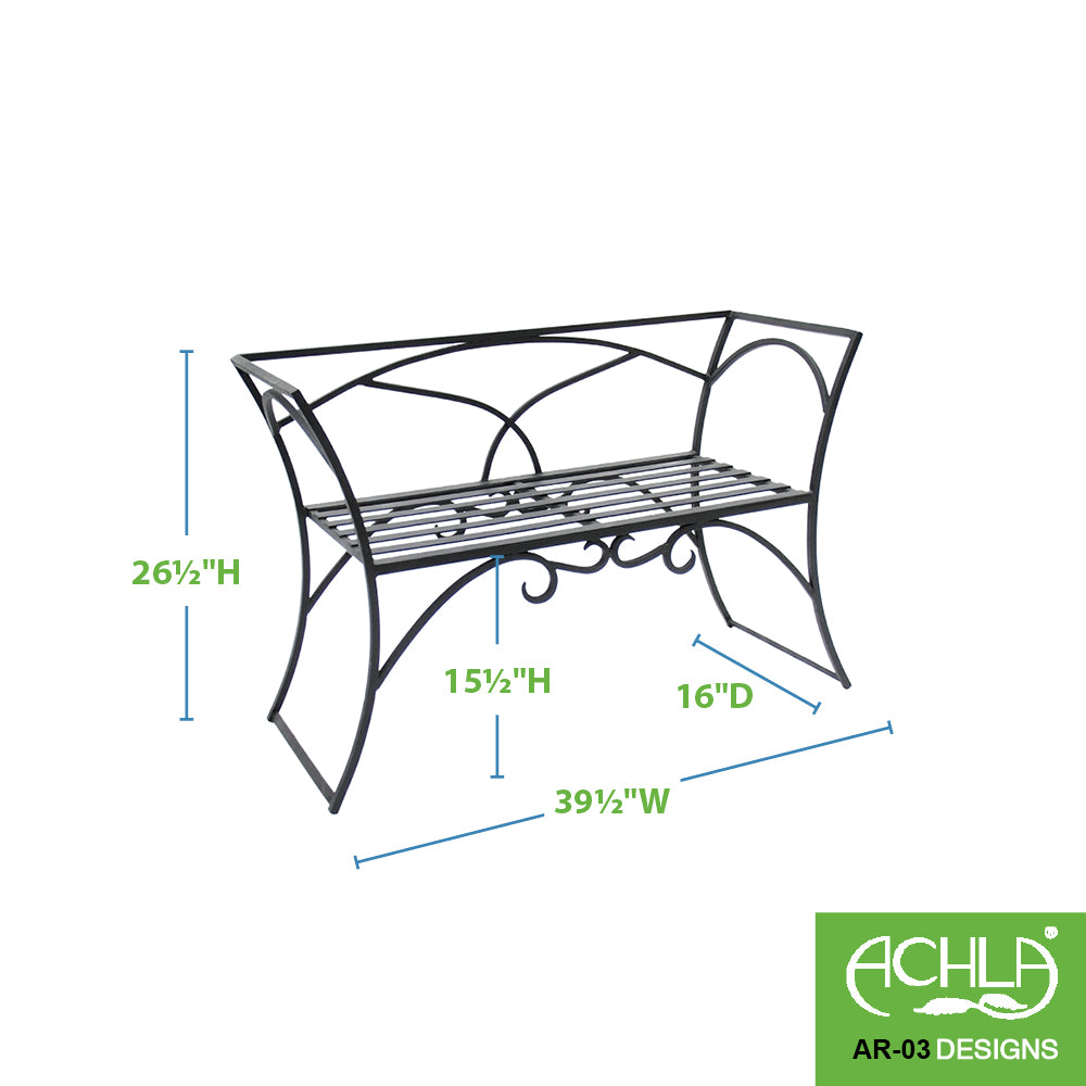 Wrought Iron Arbor Bench