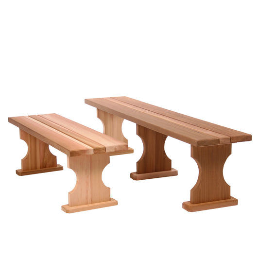 Backless Cedar Garden Bench