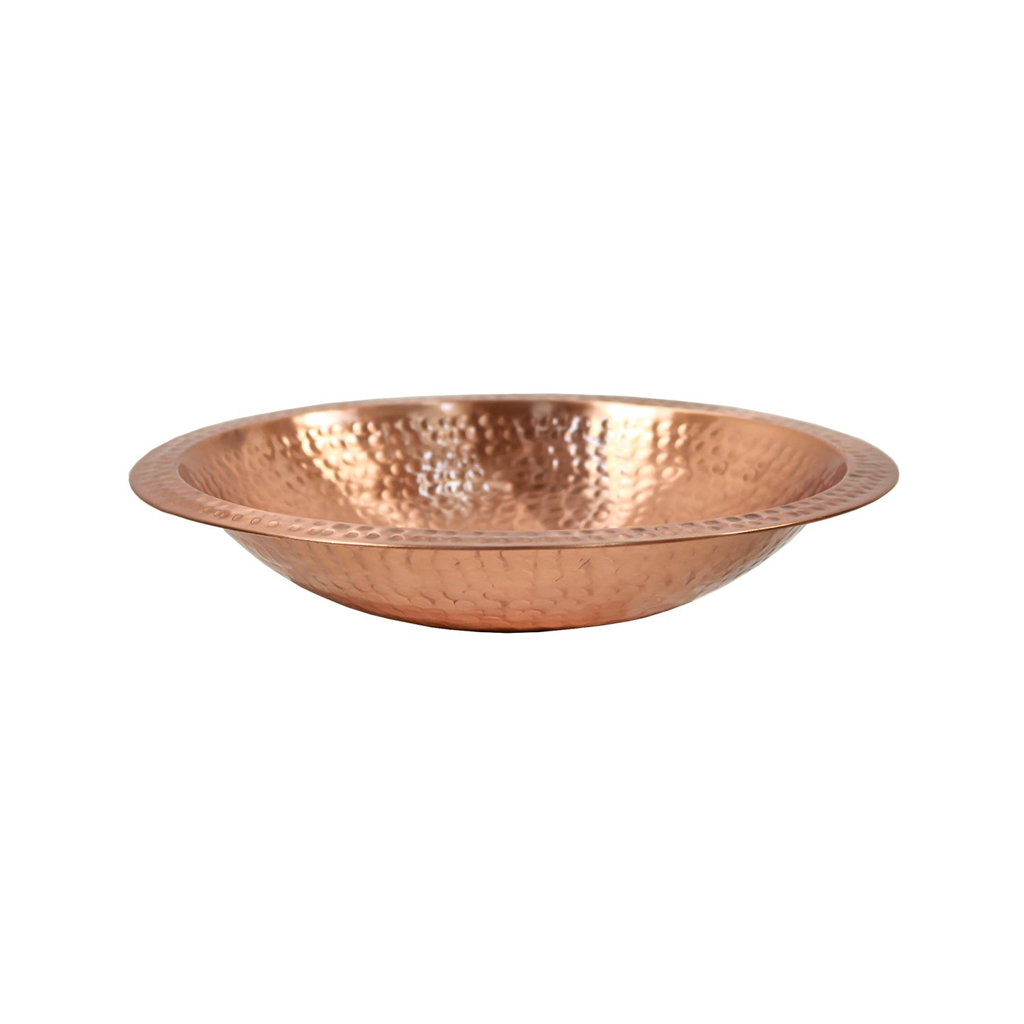 Hammered Solid Copper Birdbath