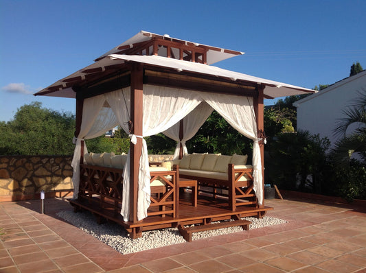 Solid Wood Furnished Balinese Gazebo