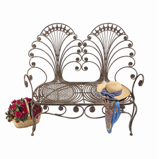 Peacock Metal Garden Loveseat Bench