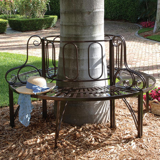 Curved Steel Tree Bench