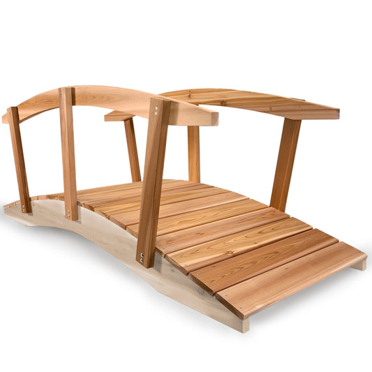 8 ft Cedar Garden Bridge with Side Rails
