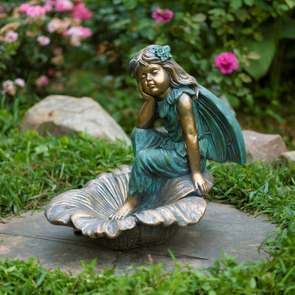 Gardenia - Fairy Sitting on Flower Garden Statue
